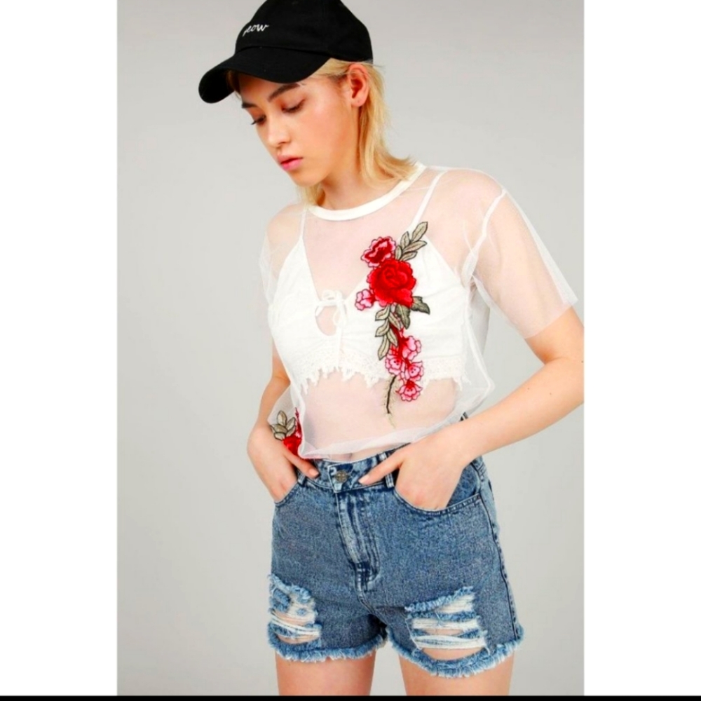 💞Sheer Mesh Top